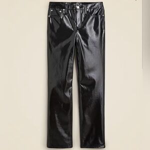 NEW J.Crew Faux Leather Straight Leg Pants Black